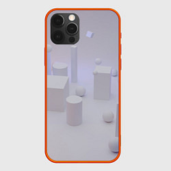 Чехол для iPhone 12 Pro Max Светлые геометрические шары и кубы, цвет: 3D-красный