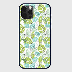 Чехол для iPhone 12 Pro Max Цветы и птицы, цвет: 3D-черный