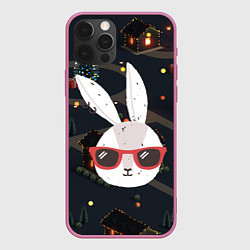 Чехол iPhone 12 Pro Max Зайчик в очках новый год
