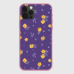 Чехол для iPhone 12 Pro Max Милые цветочки, цвет: 3D-малиновый
