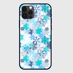 Чехол для iPhone 12 Pro Max Снежные узоры, цвет: 3D-черный