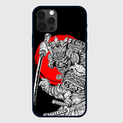 Чехол для iPhone 12 Pro Max Самурай с мечом на черном фоне, цвет: 3D-черный