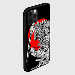 Чехол для iPhone 12 Pro Max Самурай с мечом на черном фоне, цвет: 3D-черный — фото 2