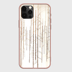 Чехол для iPhone 12 Pro Max Абстрактные линии на светлом фоне, цвет: 3D-светло-розовый