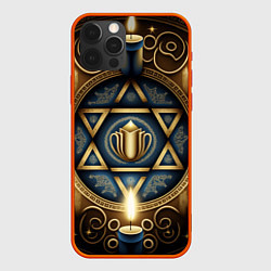 Чехол для iPhone 12 Pro Max Ханука праздник огней, цвет: 3D-красный