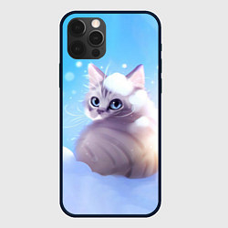 Чехол для iPhone 12 Pro Max Заснеженный котик, цвет: 3D-черный