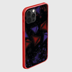 Чехол для iPhone 12 Pro Max Красные и синие треугольники, цвет: 3D-красный — фото 2