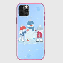 Чехол для iPhone 12 Pro Max Самый лучший снеговик, цвет: 3D-малиновый