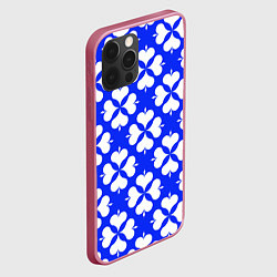 Чехол для iPhone 12 Pro Max Четырехлистный клевер синий, цвет: 3D-малиновый — фото 2