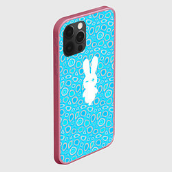 Чехол для iPhone 12 Pro Max Белый кролик на голубом - символ 2023, цвет: 3D-малиновый — фото 2