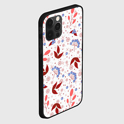 Чехол для iPhone 12 Pro Max Новогодние ягоды и снежинки, цвет: 3D-черный — фото 2