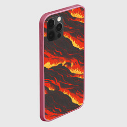 Чехол для iPhone 12 Pro Max Потоки лавы в японском стиле, цвет: 3D-малиновый — фото 2