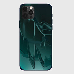 Чехол для iPhone 12 Pro Max Волнообразные тёмно-зелёные линии, цвет: 3D-черный