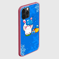 Чехол для iPhone 12 Pro Max Зайка купается, цвет: 3D-малиновый — фото 2