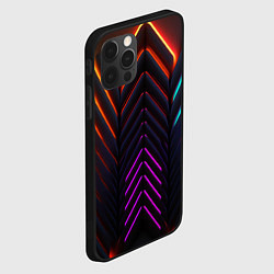 Чехол для iPhone 12 Pro Max Неоновые симметричные линии, цвет: 3D-черный — фото 2