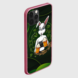 Чехол для iPhone 12 Pro Max Зайка с пивом, цвет: 3D-малиновый — фото 2