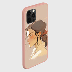 Чехол для iPhone 12 Pro Max Аниме девушка в профиль, цвет: 3D-светло-розовый — фото 2