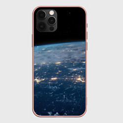 Чехол для iPhone 12 Pro Max Планета, космос и огни, цвет: 3D-светло-розовый