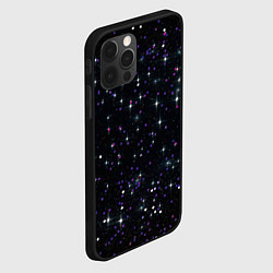 Чехол для iPhone 12 Pro Max Фиолетовый блестящий глиттер на черном фоне, цвет: 3D-черный — фото 2