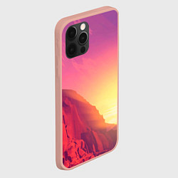 Чехол для iPhone 12 Pro Max Firewatch - Солнечный закат посреди гор, цвет: 3D-светло-розовый — фото 2