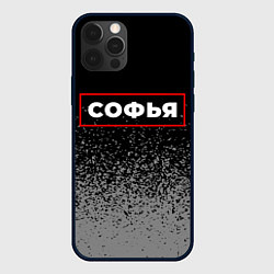 Чехол для iPhone 12 Pro Max Софья - в красной рамке на темном, цвет: 3D-черный