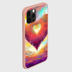 Чехол для iPhone 12 Pro Max Большое горячее сердце, цвет: 3D-светло-розовый — фото 2