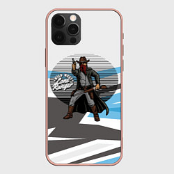 Чехол для iPhone 12 Pro Max Дуэль ковбой, цвет: 3D-светло-розовый