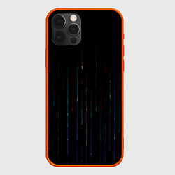 Чехол для iPhone 12 Pro Max Неоновый дождь, цвет: 3D-красный