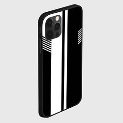 Чехол для iPhone 12 Pro Max Чёрные и белые полоски, цвет: 3D-черный — фото 2