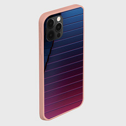 Чехол для iPhone 12 Pro Max Абсрактная лестничная тёмно-синяя текстура, цвет: 3D-светло-розовый — фото 2