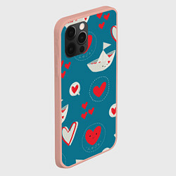 Чехол для iPhone 12 Pro Max Корабль любви, цвет: 3D-светло-розовый — фото 2