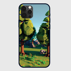 Чехол для iPhone 12 Pro Max Воксельный лес, цвет: 3D-черный