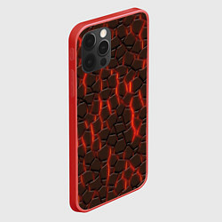 Чехол для iPhone 12 Pro Max Лава и камни, цвет: 3D-красный — фото 2