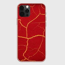 Чехол iPhone 12 Pro Max Красный текстурный узор