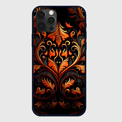 Чехол для iPhone 12 Pro Max Огненные узоры, цвет: 3D-черный