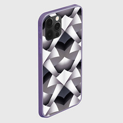 Чехол для iPhone 12 Pro Max Абстрактный геометрический узор с элементами фэнте, цвет: 3D-серый — фото 2