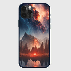 Чехол для iPhone 12 Pro Max Млечный путь над пейзажем, цвет: 3D-черный