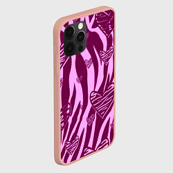 Чехол для iPhone 12 Pro Max Полосатая любовь, цвет: 3D-светло-розовый — фото 2