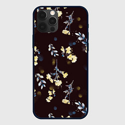 Чехол для iPhone 12 Pro Max Акварельный паттерн на темном фоне, цвет: 3D-черный