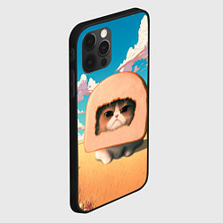 Чехол для iPhone 12 Pro Max Мемный кот в хлебе, цвет: 3D-черный — фото 2