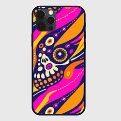 Чехол для iPhone 12 Pro Max Абстрактный узор мексиканская чупакабра, цвет: 3D-черный
