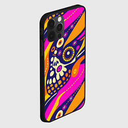 Чехол для iPhone 12 Pro Max Абстрактный узор мексиканская чупакабра, цвет: 3D-черный — фото 2