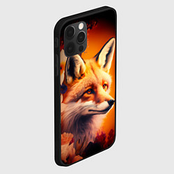 Чехол для iPhone 12 Pro Max Огненно рыжая лиса в цветах, цвет: 3D-черный — фото 2