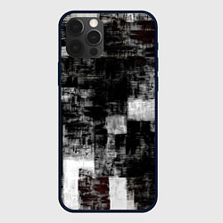 Чехол для iPhone 12 Pro Max Абстракт серого и белого, цвет: 3D-черный