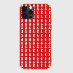 Чехол для iPhone 12 Pro Max Мишки мармеладки, цвет: 3D-салатовый