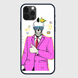 Чехол для iPhone 12 Pro Max Череп в пиджаке, цвет: 3D-черный