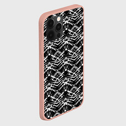 Чехол для iPhone 12 Pro Max Черно-белый модерн узор, цвет: 3D-светло-розовый — фото 2