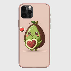 Чехол для iPhone 12 Pro Max Влюбленный авокадо - парные, цвет: 3D-светло-розовый