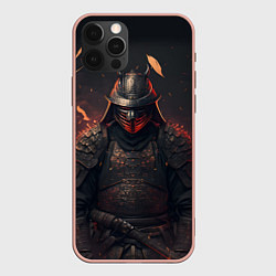 Чехол для iPhone 12 Pro Max Самурай в огне неон, цвет: 3D-светло-розовый