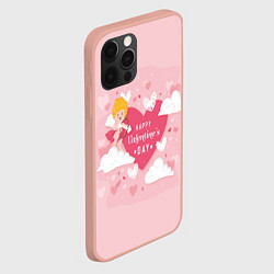 Чехол для iPhone 12 Pro Max День святого валентина фон, цвет: 3D-светло-розовый — фото 2